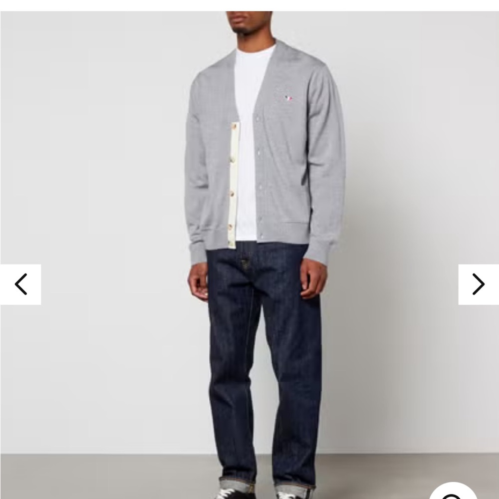 MAISON KITSUNE Gray Cardigan Sweater